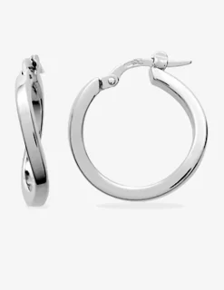 Créoles 15 mm tube carré 2 mm argent 925‰ SO OR