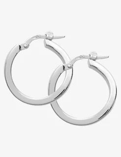 Créoles 15 mm tube carré 2 mm argent 925‰ SO OR