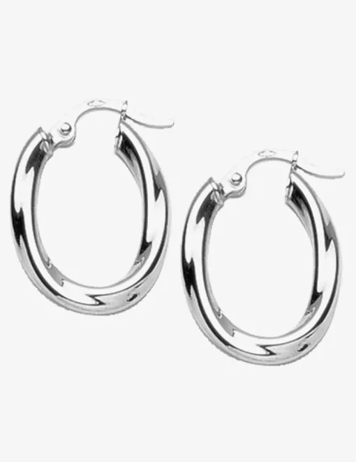 Créoles 15 mm tube torsadé 4 mm argent 925‰ rhodié SO OR