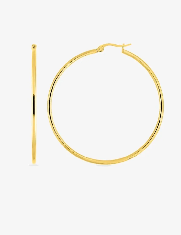 Créoles acier doré 55mm SO OR