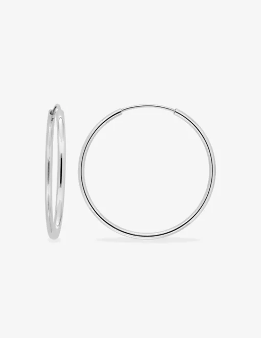 Créoles argent 925‰ 35 mm fil 2mm SO OR
