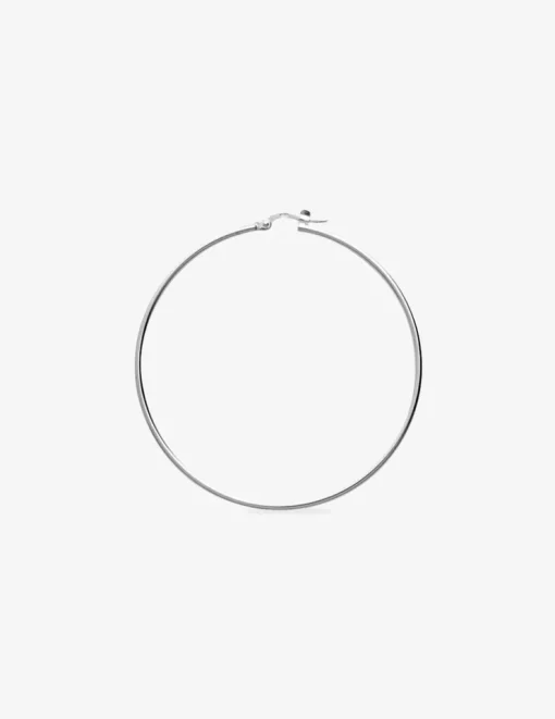 Créoles argent 925‰ 40 mm fil rond 1,6 mm massif SO OR