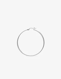 Créoles argent 925‰ 35 mm fil rond 1,6 mm massif SO OR