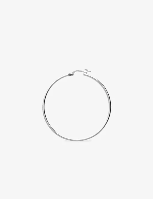 Créoles argent 925‰ 35 mm fil rond 1,6 mm massif SO OR