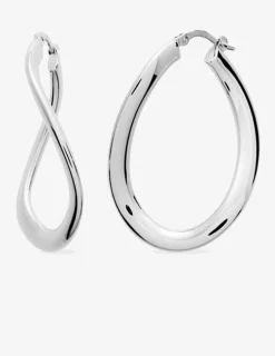 Créoles argent 925 ‰ rhodié ondulées tube 3MM SO OR