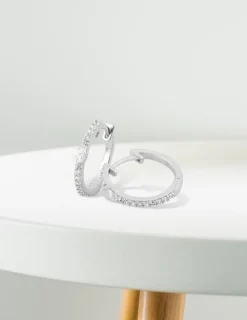 Créoles Argent 925‰ rhodié & oxydes de zirconium SO OR