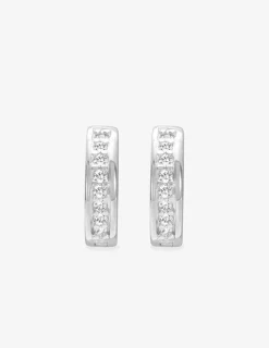 Créoles charnières 10 mm argent 925‰ rhodié et oxydes de zirconium SO OR