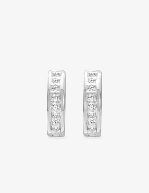 Créoles charnières 10 mm argent 925‰ rhodié et oxydes de zirconium SO OR