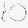 Créoles en argent 925‰ rhodié 20 mm SO OR