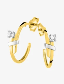 Créoles en or jaune 375‰ et oxyde de zirconium SO OR