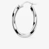 Créoles ovales 20 mm tube 4 mm torsadé argent 925‰ SO OR