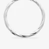 Créoles torsadées 40 mm tube 4 mm argent 925‰ rhodié SO OR