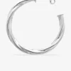 Créoles torsadées en argent 925‰ rhodié 25 mm SO OR