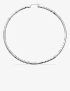 Créoles tube 2 mm argent 925‰ 50 mm SO OR