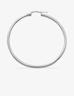 Créoles tube 2 mm argent 925‰ 40 mm SO OR