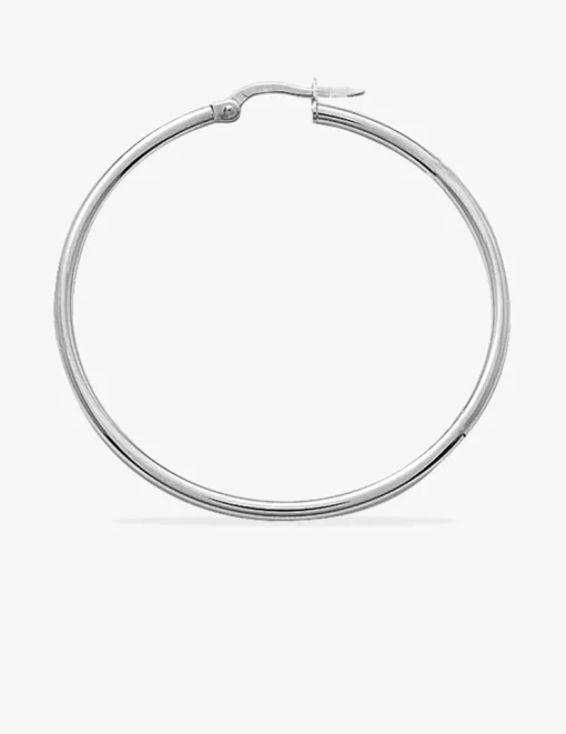 Créoles tube 2 mm argent 925‰ 40 mm SO OR
