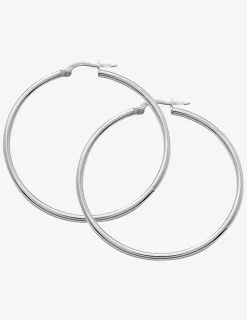 Créoles tube 2 mm argent 925‰ 40 mm SO OR