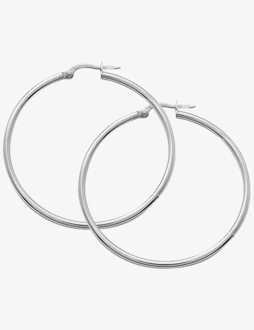Créoles tube 2 mm argent 925‰ 40 mm SO OR