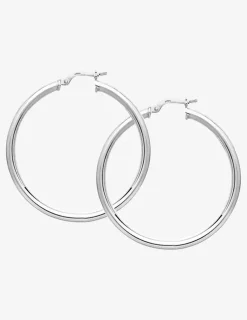 Créoles tube 3 mm argent 925‰ 35 mm SO OR