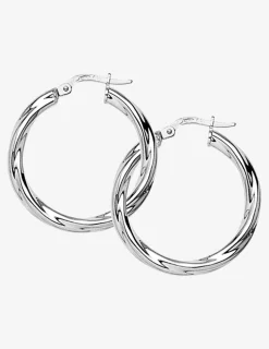 Créoles tube 3mm torsadées argent 925‰ 20 mm SO OR