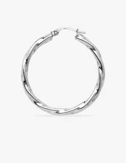 Créoles tube 3mm torsadées argent 925‰ 25 mm SO OR