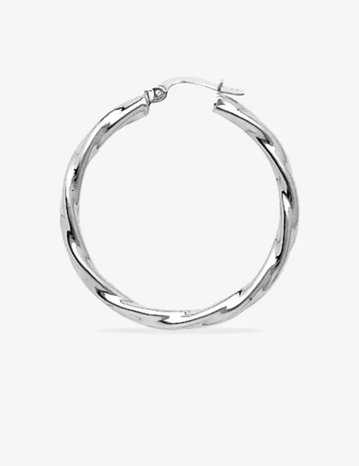 Créoles tube 3mm torsadées argent 925‰ 25 mm SO OR