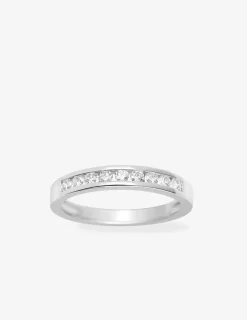 Demi-alliance en or blanc 750 ‰ et diamants serti rail 0,30 ct SO OR
