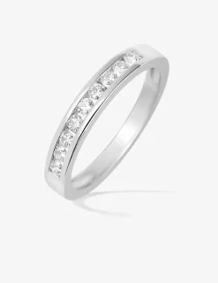 Demi-alliance en or blanc 750 ‰ et diamants serti rail 0,30 ct SO OR