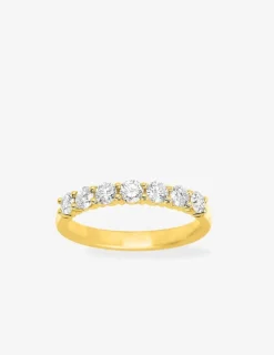 Demi-alliance en or jaune 750 ‰ et diamants 0,70 ct - Mariage