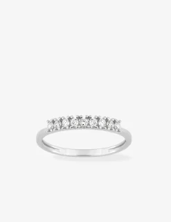 Demi-alliance or 375 ‰ blanc et diamants synthétiques 0,20 ct SO OR