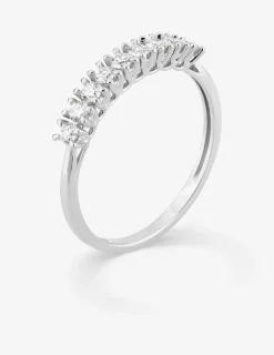 Demi-alliance or 375 ‰ blanc et diamants synthétiques 0,30 ct SO OR