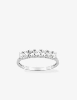 Demi-alliance or 375 ‰ blanc et diamants synthétiques 0,50 ct SO OR