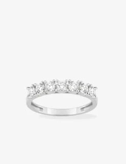 Demi-alliance or 375 ‰ blanc et diamants synthétiques 0,70 ct SO OR