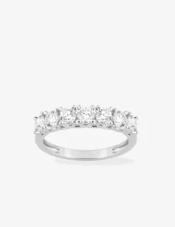 Demi-alliance or 375 ‰ blanc et diamants synthétiques 1,05 ct SO OR