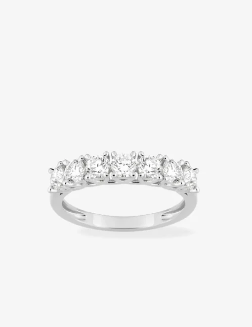 Demi-alliance or 375 ‰ blanc et diamants synthétiques 1,05 ct SO OR