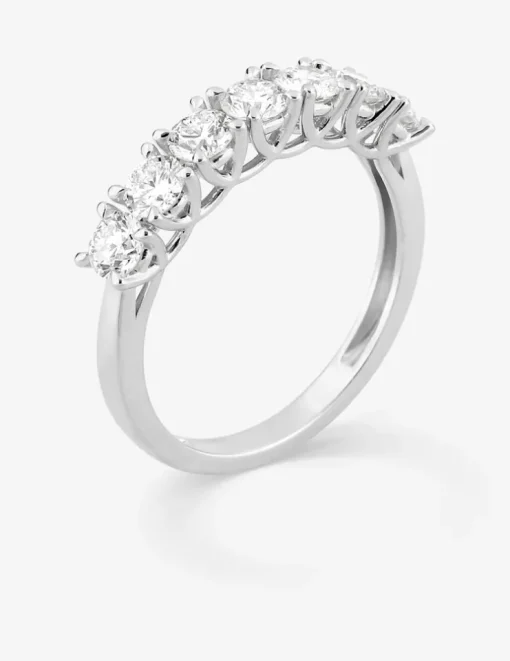 Demi-alliance or 375 ‰ blanc et diamants synthétiques 1,05 ct SO OR
