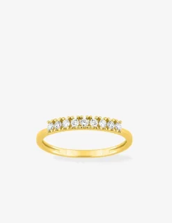 Demi-alliance or 375 ‰ jaune et diamants synthétiques 0,20 ct SO OR