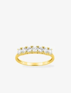 Demi-alliance or 375 ‰ jaune et et diamants synthétiques 0,50 ct SO OR