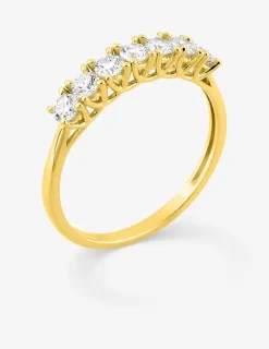 Demi-alliance or 375 ‰ jaune et et diamants synthétiques 0,50 ct SO OR