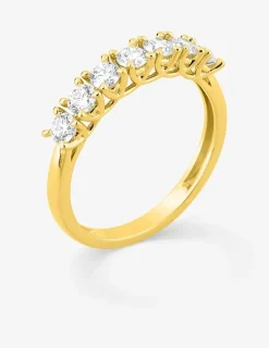 Demi-alliance or 375 ‰ jaune et diamants synthétiques 0,70 ct SO OR