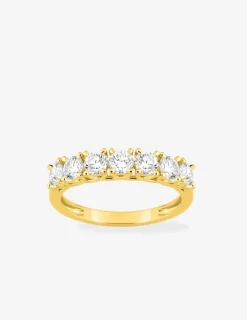 Demi-alliance or 375 ‰ jaune et diamants synthétiques 1,05 ct SO OR