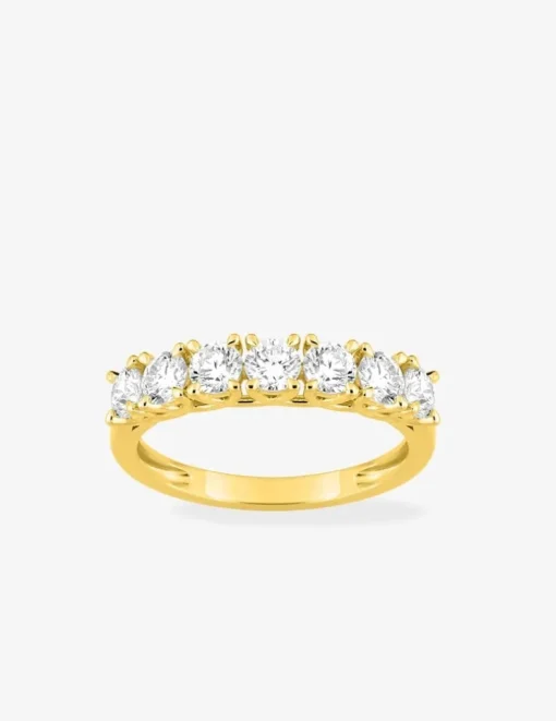 Demi-alliance or 375 ‰ jaune et diamants synthétiques 1,05 ct SO OR