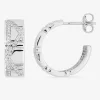 Demi-créoles Argent 925‰ rhodié & oxydes de zirconium SO OR
