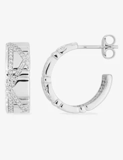 Demi-créoles Argent 925‰ rhodié & oxydes de zirconium SO OR