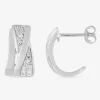 Demi-créoles triple anneau argent 925‰ rhodié et oxydes de zirconium SO OR