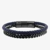 Double bracelet en acier et matière synthétique SO OR