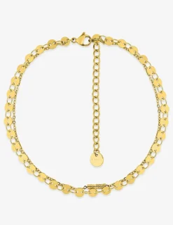 Double chaine pour cheville en acier doré SO OR