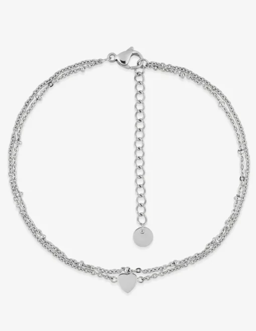 Double chaine pour cheville en acier gris SO OR