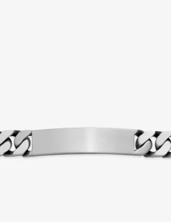 Gourmette 10 mm plaque rectangle argent 925‰ vieilli SO OR