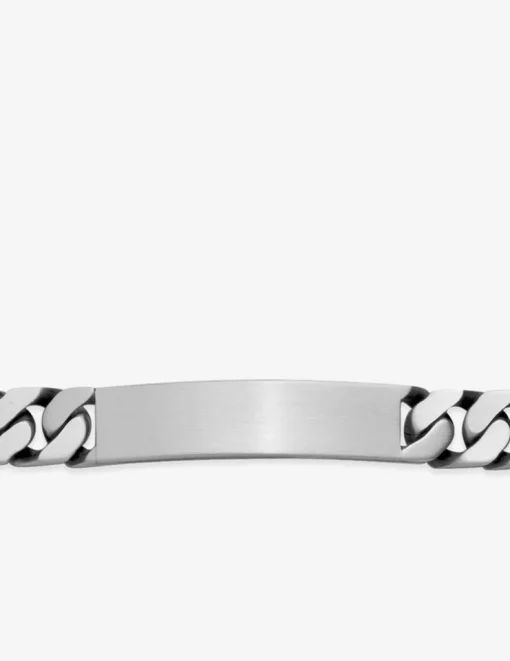 Gourmette 10 mm plaque rectangle argent 925‰ vieilli SO OR